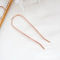 Forcina per capelli minimalista a forma di U per chignon in oro rosa lucido - Oro rosa