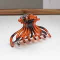 Elegant amber tortoise shell octopus hair claw clip for women made of resin material - Amber Tortoise
