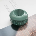 Minimalist round hollow hair claw clip in dark forest green resin with glossy finish - Green