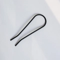 Minimalist matte black U-shaped metal hair pin fork for elegant bun hairstyles - Black