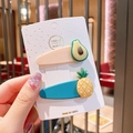 Set di due graziose mollette per capelli con motivi avocado e ananas per bambine - Stile Ananas E Avocado