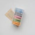 Lot d'élastiques à cheveux colorés à haute élasticité dans un pot aux tons macarons - Couleur Morandi