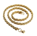 Klassieke vergulde roestvrijstalen touwketting met een stevige kreeftsluiting - Gouden Touw Ketting
