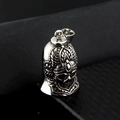 Gothic Totenkopf Glockenanhänger Halskette aus poliertem Titanstahl für Herren Retro-Stil - Totenkopf Glocke (Nur Anhänger Ohne Kette)