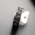 Vintage punk titanium steel shield and horse ring for men in antique silver finish - US 8 / Silver Black (Shield War Horse)