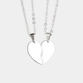 Set di collane con ciondolo a cuore puzzle in acciaio inossidabile argento per coppie - Set Cuore per Coppia