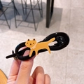 Creatieve haarklem van zwarte hars met een schattig oranje cartoon katten-element - Gele Kat