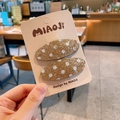 Fermagli per capelli con paillettes marroni e dorate a pois per ragazze su carta - Giallo