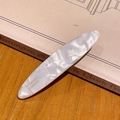 Elegant pearl white marble pattern acetate spring hair clip with France handmade gold script - Silver White