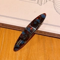 Handmade acetate hair clip featuring a vintage tortoiseshell pattern and blue accents - Blue Brown