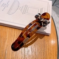 Vintage-Haarspange mit Leopardenmuster-Schleife und edlem Schildpatt-Design - Dunkle Schleife Entenschnabel-Clip