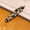 Handmade tortoiseshell acetate spring hair clip with marbled cream and brown patterns - Light Leopard Print