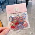 Set de diez gomas de pelo infantiles de colores con dijes de dibujos en empaque rosa - 2-Gomas de Pelo Pulgar (Bolsa 10Uds)