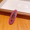 Magenta acetate oval hair clip with gold logo lettering and silver metal snap closure - Vintage Rose Purple Style (5-Rose Red) / 5-Rose Red