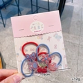 Set de 5 gomas de pelo lindas rojas y azules con corazones para niñas pequeñas - 3-Gomas de Pelo Cereza (Bolsa 5Uds)