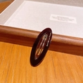 Classic black acetate oval hair clip with gold Barrette La France script - Caramel