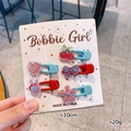 Set de 5 bonitas horquillas de corazón y estrella rojas y azules para niña con dibujos - 4-Pinzas de Pato (5Uds)