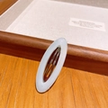 Elegant light blue acetate oval hair clip with gold label and silver metal spring - Mermaid