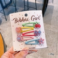 Lot de cinq barrettes mignonnes aux tons macarons pour filles avec cerises et nœuds - 6-Barrettes BB (5Pcs)