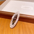 Pink marble acetate oval BB hair clip with golden Barrette La France script - Apricot