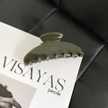 Elegant dark green Morandi acetate hair claw clip with gold Barrette La France lettering - Green