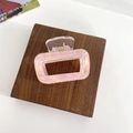 Elegant pink marble acetate square claw clip for women with soft cloud pattern design - Peach Pink Marble Style