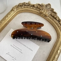Vintage tortoiseshell acetate hair claw clip with colorful rhinestones for women - Large Claw Clip / Dark Coffee