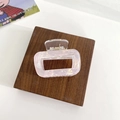 Elegant iridescent pink rectangular hair claw clip with pearlescent acetate finish - Cool Purple Iridescent Style