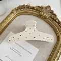 White acetate curved hair claw clip with colorful rhinestones in a vintage display - Large Claw Clip / White