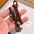 Lot de deux élastiques à cheveux nœud à motif léopard en style écaille de tortue - Style Nœud (1-Nœud Infini) / Nœud Infini Élastique