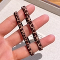 Elastic leopard print hair ties set made of high-stretch fabric for women's hairstyles - Light Leopard Slim Hair Tie