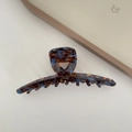 Französische Haarklammer aus Acetat mit Schildpattmuster und France Handmade Aufschrift - Blau-Braun