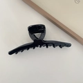 Eleganter glänzender schwarzer Acetat-Haarclip für anspruchsvolle Frisuren - Schwarz