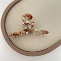 Classic tortoise marble pattern acetate hair claw clip for elegant half-up hairstyles - Milk Coffee