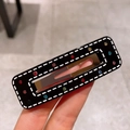 Eleganter schwarzer rechteckiger Haarclip aus Acetat mit bunten Strasssteinen und Nahtmuster - Schwarzes rechteckiges Modell (8-Schwarz-Rechteckige Klammer)
