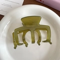 Κλιπ μαλλιών σε λαδί χρώμα με κείμενο France Handmade σε λευκό πιάτο και κομψή εμφάνιση - Πράσινο