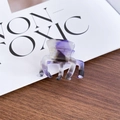 Pince à cheveux géométrique en acétate violet marbré avec texte Barrette La France - Blanc Violet Magique