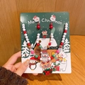 Set gioielli natalizi per bambini con perline a forma di Babbo Natale e renna su base - Stile Renna Carina (X1458)