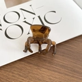 Pince à cheveux minimaliste en acétate écaille de tortue pour un style français élégant - Texture Marron