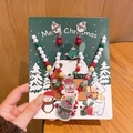 Set gioielli natalizi per bambini con perline colorate e ciondoli di Babbo Natale - Stile Pupazzo di Neve con Sciarpa (X1458)