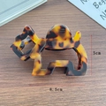 Pinza para el pelo de acetato de celulosa con diseño de carey y forma de perro - Grande - Leopardo Oscuro