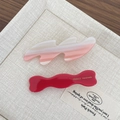 Lot de barrettes à cheveux en acétate rose dégradé et rouge avec logo doré fait main - Rouge