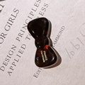 Tortoiseshell acetate bow hair clip with gold France Handmade lettering for women - Dark Brown