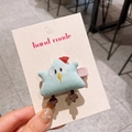 Barrette à cheveux poussin bleu en peluche 3D faite à la main pour filles - Oiseau Bleu