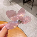 Pince à cheveux fleur en acrylique rose translucide avec détail cristal brillant - Grand / Violet