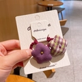 Élastique à cheveux avec breloque étoile à carreaux violets et lien tressé à la main - 6-Série Violet Élastique