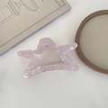 Pale pink acetate star-shaped claw clip with pearlescent texture for elegant hairstyles - Pink