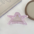 Pink marble acetate star hair claw clip with cutout design for elegant hair styling - Purple