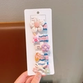 Lot de 5 barrettes à fleurs et nœuds pour filles présentées sur carte support - 2-Glace