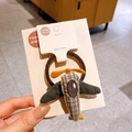 Élastique à cheveux avec pendentif avion en tissu à carreaux pour petites filles - Avion à Queue Verte
